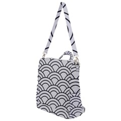 Black And White Pattern Crossbody Backpack by Valentinaart