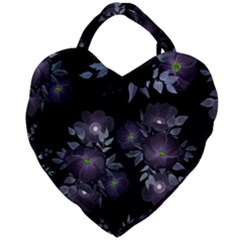 Floral Pattern Giant Heart Shaped Tote by Valentinaart