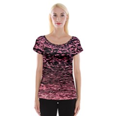 Pink  Waves Flow Series 11 Cap Sleeve Top by DimitriosArt