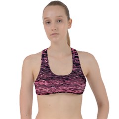 Pink  Waves Flow Series 11 Criss Cross Racerback Sports Bra by DimitriosArt