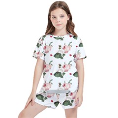 Love Spring Floral Kids  Tee And Sports Shorts Set by Janetaudreywilson