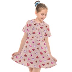 Sweet Heart Kids  Short Sleeve Shirt Dress by SychEva