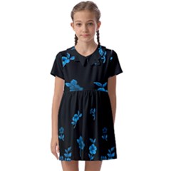 Flowers Pattern Kids  Asymmetric Collar Dress by Sparkle