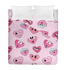 Emoji Heart Duvet Cover Double Side (full/ Double Size) by SychEva