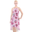 Emoji Heart High-Low Halter Chiffon Dress  View1