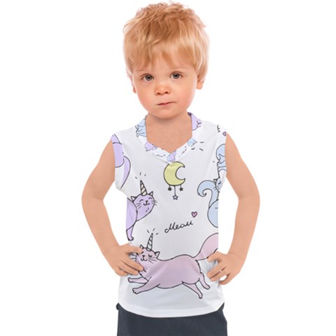  Cute Unicorn Cats Kids  Sport Tank Top by Littlebird