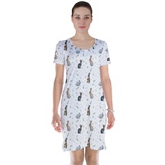 Cute Rabbit Short Sleeve Nightdress by SychEva