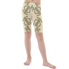 Abstract Pattern Geometric Backgrounds   Kids  Mid Length Swim Shorts by Eskimos