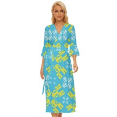 Abstract Pattern Geometric Backgrounds   Midsummer Wrap Dress by Eskimos