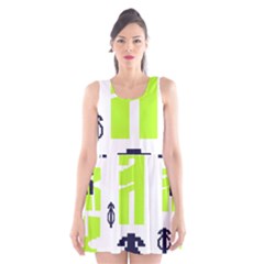 Abstract Pattern Geometric Backgrounds   Scoop Neck Skater Dress by Eskimos