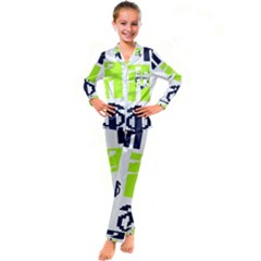 Abstract Pattern Geometric Backgrounds   Kid s Satin Long Sleeve Pajamas Set by Eskimos