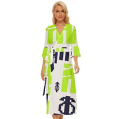 Abstract Pattern Geometric Backgrounds   Midsummer Wrap Dress by Eskimos