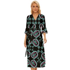 Abstract Pattern Geometric Backgrounds   Midsummer Wrap Dress by Eskimos