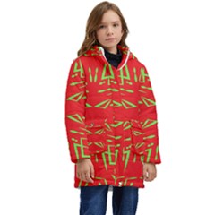 Abstract Pattern Geometric Backgrounds   Kid s Hooded Longline Puffer Jacket by Eskimos