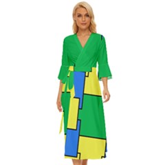 Abstract Pattern Geometric Backgrounds   Midsummer Wrap Dress by Eskimos