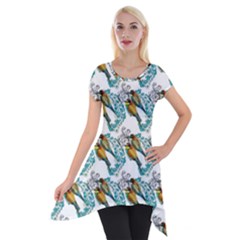 Nature Birds Short Sleeve Side Drop Tunic by Sparkle