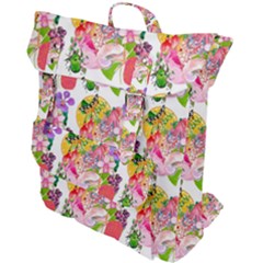 Flowers Pattern Buckle Up Backpack by Sparkle