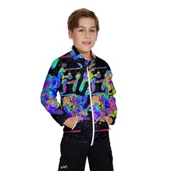 Crazy Multicolored Each Other Running Splashes Hand 1 Kids  Windbreaker by EDDArt