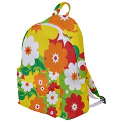 Flower Power Wallpaper Green Yellow Orange Red The Plain Backpack by EDDArt