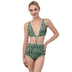 Botanic Camouflage Pattern Tied Up Two Piece Swimsuit by dflcprintsclothing