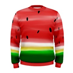 Painted Watermelon Pattern, Fruit Themed Apparel Men s Sweatshirt by Casemiro