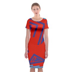 Abstract Pattern Geometric Backgrounds   Classic Short Sleeve Midi Dress by Eskimos