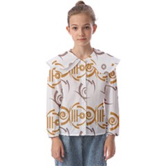 Abstract Pattern Geometric Backgrounds   Kids  Peter Pan Collar Blouse by Eskimos