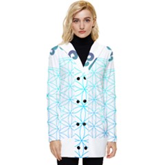 Flower Of Life  Button Up Hooded Coat  by tony4urban