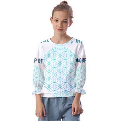 Flower Of Life  Kids  Cuff Sleeve Top by tony4urban