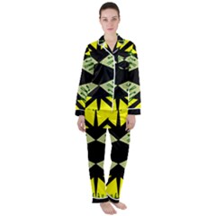 Abstract Pattern Geometric Backgrounds   Satin Long Sleeve Pajamas Set by Eskimos