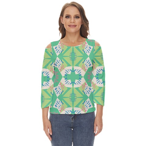 Abstract Pattern Geometric Backgrounds   Cut Out Wide Sleeve Top by Eskimos