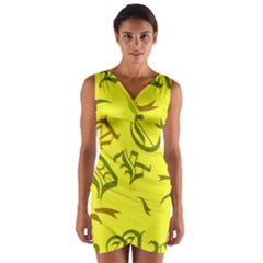 Abstract Pattern Geometric Backgrounds   Wrap Front Bodycon Dress by Eskimos