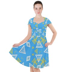 Abstract Pattern Geometric Backgrounds   Cap Sleeve Midi Dress by Eskimos