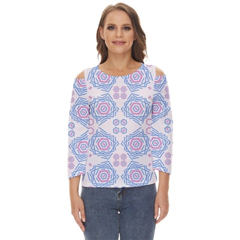 Abstract Pattern Geometric Backgrounds   Cut Out Wide Sleeve Top by Eskimos