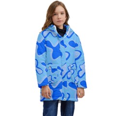 Abstract Pattern Geometric Backgrounds   Kid s Hooded Longline Puffer Jacket by Eskimos