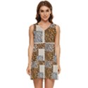 Animal Skin Pattern Tiered Sleeveless Mini Dress View1