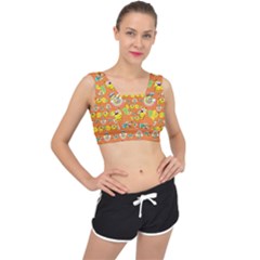 Minionspattern V-back Sports Bra by Sparkle