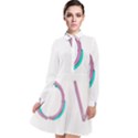 Pop Art Neon Love Sign Long Sleeve Chiffon Shirt Dress View1