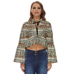 Making Waves Earth Boho Long Bell Sleeve Top by MijizaCreations