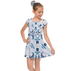 Abstract Pattern Geometric Backgrounds   Kids  Cap Sleeve Dress by Eskimos