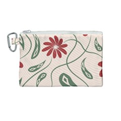  Folk Flowers Floral Art Print Flowers Abstract Art  Canvas Cosmetic Bag (medium) by Eskimos