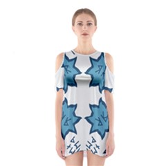 Abstract Pattern Geometric Backgrounds   Shoulder Cutout One Piece Dress by Eskimos