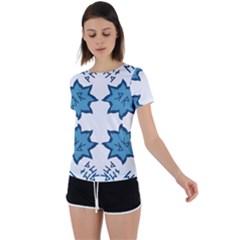 Abstract Pattern Geometric Backgrounds   Back Circle Cutout Sports Tee by Eskimos