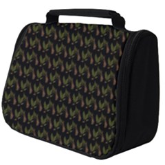 Fern Pattern 2 Black Full Print Travel Pouch (big) by violetheavensky