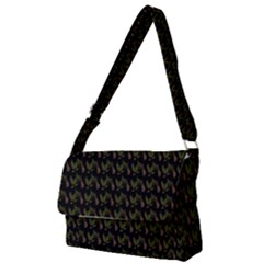 Fern Pattern 2 Black Full Print Messenger Bag (s) by violetheavensky