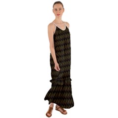 Fern Pattern 2 Black Cami Maxi Ruffle Chiffon Dress by violetheavensky