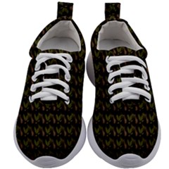 Fern Pattern 2 Black Kids Athletic Shoes by violetheavensky