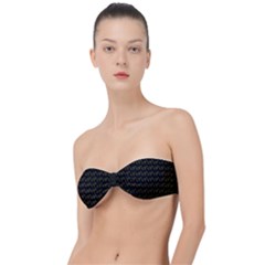 Fern Pattern 2 Black Classic Bandeau Bikini Top  by violetheavensky