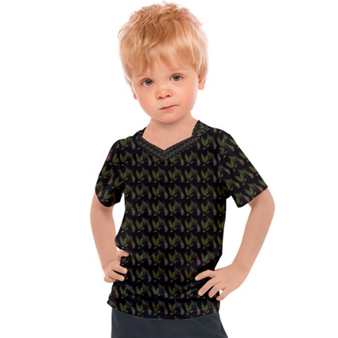 Fern Pattern 2 Black Kids  Sports Tee by violetheavensky