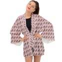 Fern Pattern 2 Pink Long Sleeve Kimono View1